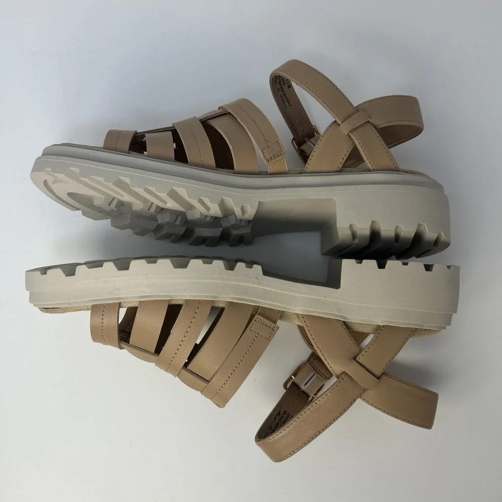 Bella Vita Loni‎ Lug Sole Fisherman Sandals Women's Size 11 M NIB Tan Leather